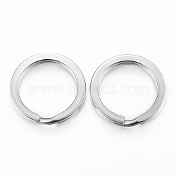 Tarnish Resistant 304 Stainless Steel Split Key Rings, Keychain Clasp Findings, Stainless Steel Color, Inner Diameter: 16mm, 20x1.8~2.5mm(STAS-P177-1.8x20mm-P)