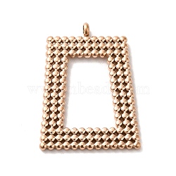 Ion Plating(IP) 304 Stainless Steel Pendants, Trapezoid Charm, Rose Gold, 27x20x1.5mm, Hole: 1.8mm(STAS-M312-03RG)