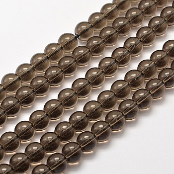 Dyed Synthetic Quartz Round Bead Strands, Coffee, 8mm, Hole: 1mm, about 50pcs/strand, 15.7 inch