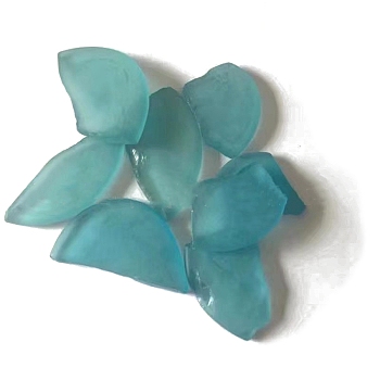 Glass Cabochons, Large Sea Glass, Tumbled Frosted Beach Glass for Arts & Crafts Jewelry, Irregular Shape, Dark Turquoise, 20~50mm, about 1000g/bag