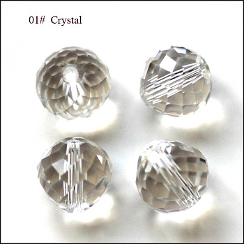 Imitation Austrian Crystal Beads, Grade AAA, Faceted, Teardrop, Clear, 10mm, Hole: 0.9~1mm