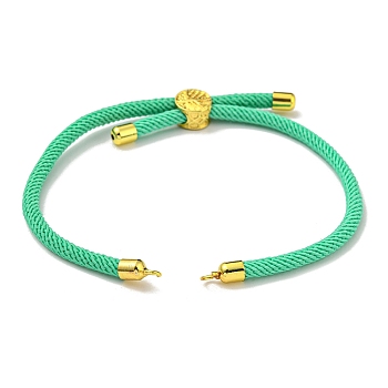 Nylon Cords Bracelet Makings Fit for Connector Charms, with Golden Brass Tree Slider Beads, Long-Lasting Plated, Lime Green, 8-5/8 inch(22cm), Hole: 1.9mm