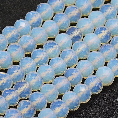 8mm Clear Rondelle Opalite Beads
