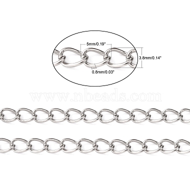 3.28 Feet 304 Stainless Steel Curb Chains(X-CHS-Q001-22)-5
