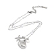 304 Stainless Steel with Shell Pearl Pendant Necklaces(NJEW-Z033-02P)-1