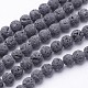 Unwaxed Natural Lava Rock Bead Strands(X-G-F309-6mm)-1