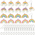 DIY Rainbow Opaque Resin Dangle Earring Jewelry Kits, Mixed Color, 20x27x4mm, Hole: 2mm, 5pcs(DIY-YW0010-80)