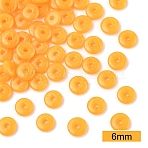 50Pcs Resin Beads, Imitation Beeswax Beads, Flat Round, Gold, 6x2mm(RESI-YW0004-31A)
