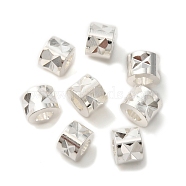 Brass Beads, Lead Free & Cadmium Free, Column, 925 Sterling Silver Plated, 4x3mm, Hole: 1.8mm(KK-O143-40S)