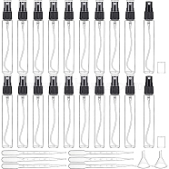 Refillable Bottles Set, including 20Pcs Glass Spray Bottles, with Plastic Bottle Cap, 6Pcs 3ML Disposable Plastic Dropper, 2Pcs Plastic Funnel Hopper, Black, Bottles: 115x17mm(AJEW-BC0001-90A)