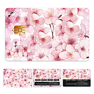 Plastic Waterproof Card Stickers, Self-adhesion Card Skin for Bank Card Decor, Rectangle, March Cherry Blossom, 140x190mm(STIC-WH0032-067)