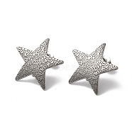 Non-Tarnish 304 Stainless Stud Earring Findings, with Vertical Loops, Stainless Steel Color, Star, 22x22mm, Hole: 2.5mm, Pin: 0.8mm(STAS-M314-02B-P)