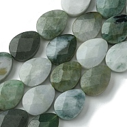 Natural Myanmar Jadeite Beads Strands, Faceted, Teardrop, 20~20.5x15~15.5x6.5~7mm, Hole: 1mm, about 20pcs/strand, 15.94''(40.5cm)(G-A092-B01-04)