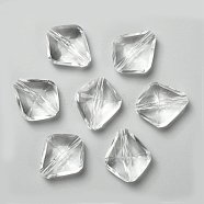 Transparent Acrylic Beads, Faceted Rhombus, Clear, 23mm long, 20mm wide, 10mm thick, hole: 2mm, about 267pcs/500g(PL6362Y)