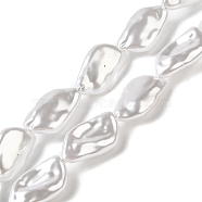 ABS Plastic Imitation Pearl Beads Strands, Leaf, Snow, 20x11.5x5mm, Hole: 1.2mm, about 60pcs/strand, 52.68 inch(133.8cm)(KY-F021-05-1)