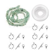 DIY Bracelets Necklaces Jewelry Sets, Natural Green Aventurine Chips Beads Strands, Toggle Clasps, Lobster Claw Clasps and Elastic Wire, 12.6x10.6x2.1cm(DIY-JP0004-35)