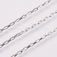 3.28 Feet 304 Stainless Steel Box chains/Venetian Chains, Unwelded, Stainless Steel Color, 3x1.7x0.6mm(X-CHS-K008-12A)
