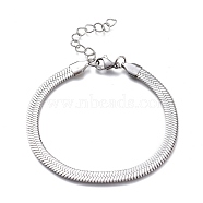 Unisex 304 Stainless Steel Herringbone Chain Bracelets, with Lobster Claw Clasps, Stainless Steel Color, 7-1/8 inch(18.2cm), 5.3mm(BJEW-O177-01B-P)