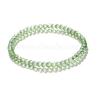 4mm Prism Faceted Rondelle Glass Beaded Stretch Bracelets for Women, Light Green(EH2213-7)