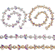 WADORN 1M 2 Colors Iron Rhinestone Strass Chains, Rhinestone Cup Chain, Costume Accessories, Horse Eye, Platinum & Golden, 21x7mm, about 1.64 Feet(0.5m)/color(CH-WR0001-03)