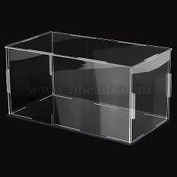 Transparent Acrylic Display Boxes, with Black Base, for Models, Building Blocks, Doll Display Holders, Black, Finish Product: 11.2x21.2x9.8cm, about 19pcs/set(AJEW-WH0020-59A)