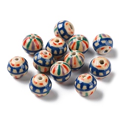 Handmade Porcelain Beads, Famille Rose Porcelain, Round, Antique White, 10mm, Hole: 1.6mm(PORC-G011-02F)