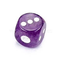 Natural Amethyst Carved Cube Dice, for Playing Tabletop Games, 15x15x15mm(PW-WG57879-01)