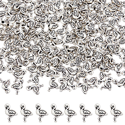 DICOSMETIC 200Pcs Tibetan Style Alloy Beads, Flamingo, Antique Silver, 12x9.5x3mm, Hole: 1.5mm(PALLOY-DC0001-26)