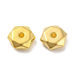 CCB Plastic Beads, Faceted Hexagon, Golden, 7x6.5x2.5mm, Hole: 1.4mm(FIND-G064-17G)
