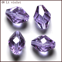 Imitation Austrian Crystal Beads, Grade AAA, Faceted, Bicone, Lilac, 10x13mm, Hole: 0.9~1mm(SWAR-F054-13x10mm-04)