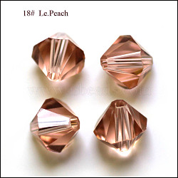 Imitation Austrian Crystal Beads, Grade AAA, Faceted, Bicone, PeachPuff, 8x8mm, Hole: 0.9~1mm(SWAR-F022-8x8mm-362)