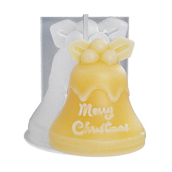Scented Candle Molds, Christmas Theme Silicone Molds, Christmas Bell, 78.5x84x81mm, Inner Diameter: 77x72mm