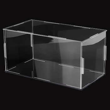 Transparent Acrylic Display Boxes, with Black Base, for Models, Building Blocks, Doll Display Holders, Black, Finish Product: 11.2x21.2x9.8cm, about 19pcs/set