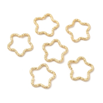 50Pcs Iron Linking Rings, Textured Open Rings, Light Gold, Star, 16x16.5x1.5mm, Inner Diameter: 12x14mm