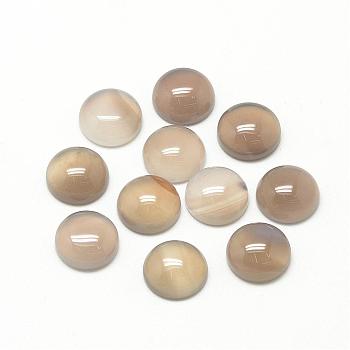 Natural Gray Agate Cabochons, Half Round/Dome, 14x5~6mm