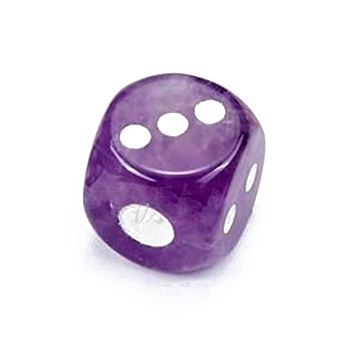 Natural Amethyst Carved Cube Dice, for Playing Tabletop Games, 15x15x15mm