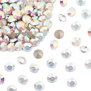 Preciosa&reg MAXIMA Crystal Round Stones, Czech Crystal, Dura Foiling, Round(431 11 615 Chaton), 00030 200 Crystal AB, SS45(9.85~10.2mm)