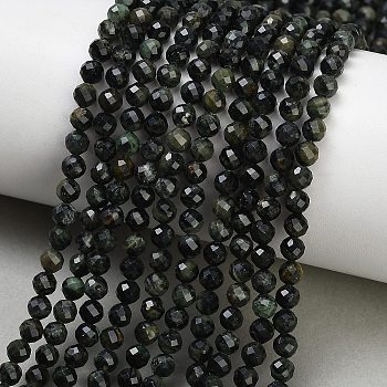 Natural Kambaba Jasper Beads Strands, Round, Faceted, 4~4.5mm, Hole: 0.7mm, about 93pcs/strand, 15.39''(39.1cm)