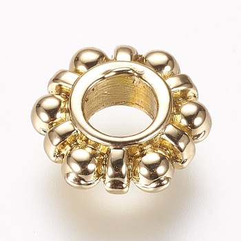 Alloy Spacer Beads, Cadmium Free & Lead Free, Flower, Light Gold, 12x4mm, Hole: 5mm