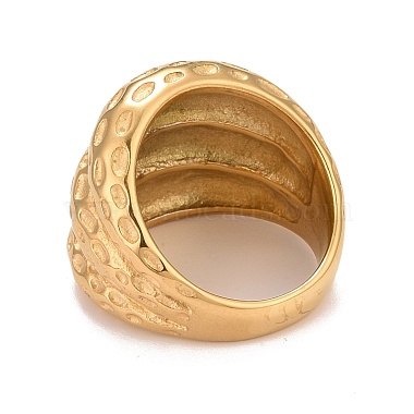 Ion Plating(IP) 304 Stainless Steel Textured Chunky Finger Ring for Men Women(RJEW-B040-08G)-3