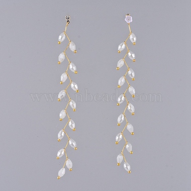 Electroplate Glass Beads Dangle Stud Earrings(EJEW-JE03820-02)-4