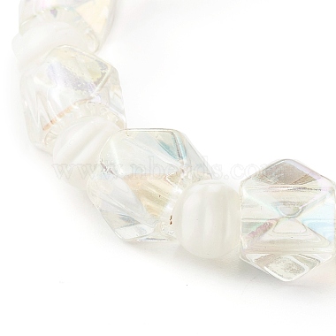 Ensembles de bracelets extensibles en perles acryliques transparentes à facettes pour enfants(BJEW-JB06220)-7