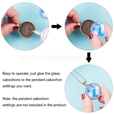 Flatback Glass Cabochons for DIY Projects(GGLA-PH0004-27B)-4