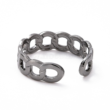 Curb Chain Shape & Wire Wrap Cuff Rings Set(RJEW-D116-05B)-4