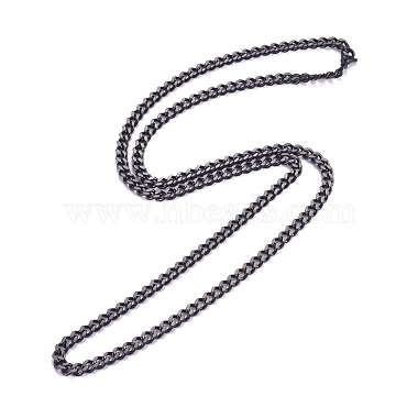 Men's 304 Stainless Steel Cuban Link Chain Necklaces(X-NJEW-G340-07B)-2