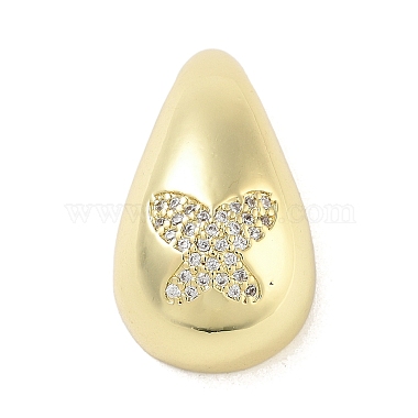 Real 18K Gold Plated Clear Butterfly Brass+Cubic Zirconia Pendants