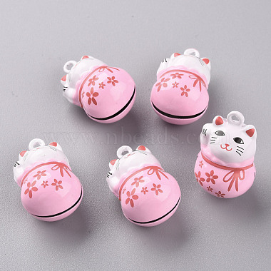 Pink Cat Brass Pendants