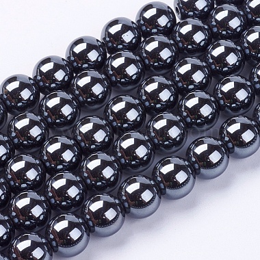 Black Round Non-magnetic Hematite Beads