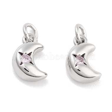 Platinum Lavender Moon Brass+Cubic Zirconia Charms