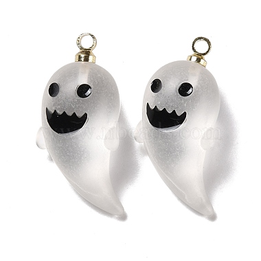 Light Gold Clear Ghost Resin Pendants